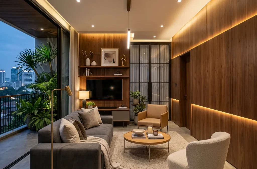Townhouse Jakarta - Wall Panel Walnut