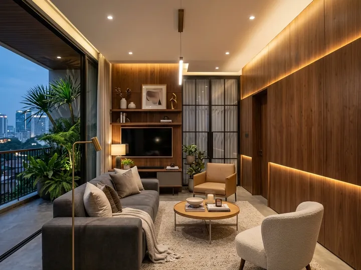 Townhouse Jakarta - Wall Panel Walnut